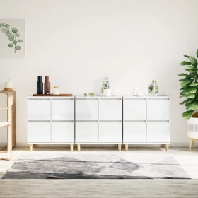 Display cabinets 3 units plywood white gloss 60x35x70 cm by vidaXL, Sideboards - Ref: Foro24-3185769, Price: 194,39 €, Discou...