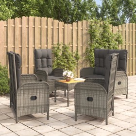 5-piece garden dining set with gray synthetic rattan cushions by vidaXL, Garden sets - Ref: Foro24-3185087, Price: 567,13 €, ...