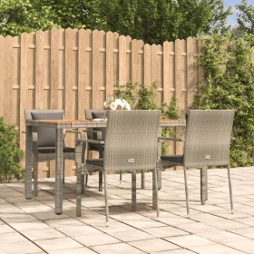 5-piece garden dining set with gray synthetic rattan cushions by vidaXL, Garden sets - Ref: Foro24-3184971, Price: 402,80 €, ...