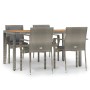 Set comedor de jardín 5 piezas con cojines ratán sintético gris de vidaXL, Conjuntos de jardín - Ref: Foro24-3184971, Precio:...