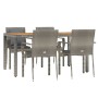 Set comedor de jardín 5 piezas con cojines ratán sintético gris de vidaXL, Conjuntos de jardín - Ref: Foro24-3184971, Precio:...