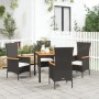 5-teiliges Gartenmöbel-Set mit Kissen synthetisches Rattan schwarz von vidaXL, Gartensets - Ref: Foro24-3157529, Preis: 414,9...