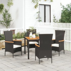 5-teiliges Gartenmöbel-Set mit Kissen synthetisches Rattan schwarz von vidaXL, Gartensets - Ref: Foro24-3157529, Preis: 416,1...