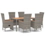 Garden dining set 7 pieces and gray synthetic rattan cushions by vidaXL, Garden sets - Ref: Foro24-3157551, Price: 968,86 €, ...