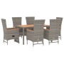 Garden dining set 7 pieces and gray synthetic rattan cushions by vidaXL, Garden sets - Ref: Foro24-3157551, Price: 968,86 €, ...