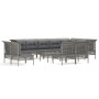 Set de muebles de jardín 13 pzas y cojines ratán sintético gris de vidaXL, Conjuntos de jardín - Ref: Foro24-3187585, Precio:...