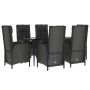 Set de comedor de jardín 7 pzas y cojines ratán sintético negro de vidaXL, Conjuntos de jardín - Ref: Foro24-3185170, Precio:...