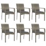 Garden dining set 7 pieces and gray synthetic rattan cushions by vidaXL, Garden sets - Ref: Foro24-3184985, Price: 504,67 €, ...