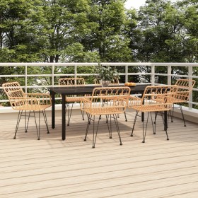 Juego de comedor de jardín 7 piezas ratán sintético de vidaXL, Conjuntos de jardín - Ref: Foro24-3157863, Precio: 534,99 €, D...