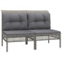 Set de muebles de jardín 13 pzas y cojines ratán sintético gris de vidaXL, Conjuntos de jardín - Ref: Foro24-3187585, Precio:...