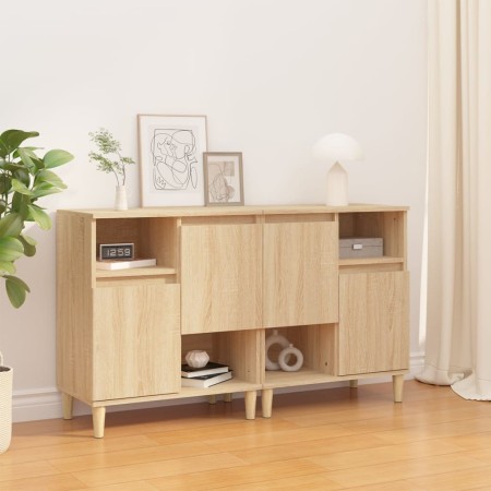 Aparadores 2 uds madera contrachapada roble Sonoma 60x35x70 cm de vidaXL, Aparadores - Ref: Foro24-3185722, Precio: 138,34 €,...