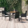 5-teiliges Gartenmöbel-Set mit schwarzen synthetischen Rattankissen von vidaXL, Gartensets - Ref: Foro24-3185012, Preis: 367,...