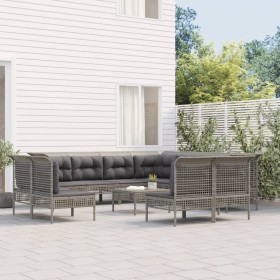 11-piece garden furniture set and gray synthetic rattan cushions by vidaXL, Garden sets - Ref: Foro24-3187584, Price: 527,99 ...