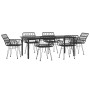 7-piece black synthetic rattan garden dining set by vidaXL, Garden sets - Ref: Foro24-3157871, Price: 567,99 €, Discount: %