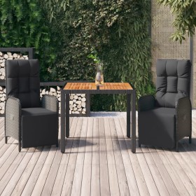 3-piece garden dining set with black synthetic rattan cushions by vidaXL, Garden sets - Ref: Foro24-3185074, Price: 458,99 €,...