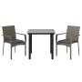 Set comedor jardín 3 pzas y cojines ratán sintético negro gris de vidaXL, Conjuntos de jardín - Ref: Foro24-3185137, Precio: ...