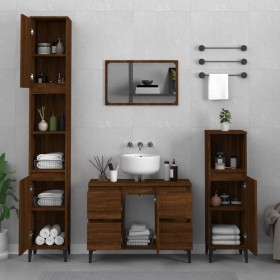 3-piece bathroom furniture set made of brown oak plywood by vidaXL, Bathroom furniture - Ref: Foro24-3185612, Price: 261,24 €...