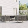 Set de muebles de jardín 11 pzas y cojines ratán sintético gris de vidaXL, Conjuntos de jardín - Ref: Foro24-3187587, Precio:...