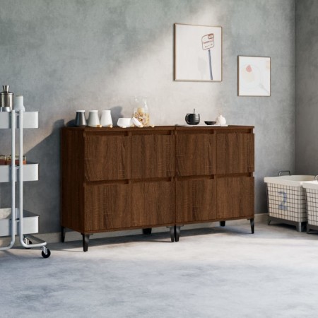 Sideboards 2 pcs brown oak plywood 60x35x70 cm by vidaXL, Sideboards - Ref: Foro24-3185766, Price: 138,67 €, Discount: %