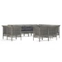 Set de muebles de jardín 11 pzas y cojines ratán sintético gris de vidaXL, Conjuntos de jardín - Ref: Foro24-3187587, Precio:...