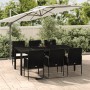 7-teiliges Garten-Essset und schwarze Kissen aus synthetischem Rattan von vidaXL, Gartensets - Ref: Foro24-3185003, Preis: 49...