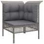 Set de muebles de jardín 11 pzas y cojines ratán sintético gris de vidaXL, Conjuntos de jardín - Ref: Foro24-3187587, Precio:...