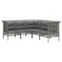 Set de muebles de jardín 11 pzas y cojines ratán sintético gris de vidaXL, Conjuntos de jardín - Ref: Foro24-3187587, Precio:...