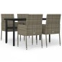 Set comedor jardín 5 pzas y cojines ratán sintético negro gris de vidaXL, Conjuntos de jardín - Ref: Foro24-3185163, Precio: ...