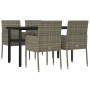 Garden dining set 5 pieces and cushions in black and gray synthetic rattan by vidaXL, Garden sets - Ref: Foro24-3185163, Pric...