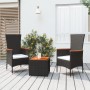 Garden furniture set 3 pieces acacia wood black synthetic rattan by vidaXL, Garden sets - Ref: Foro24-3157648, Price: 186,23 ...