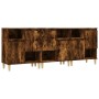 Sideboards 3 Einheiten, Sperrholz aus geräucherter Eiche, 60 x 35 x 70 cm von vidaXL, Sideboards - Ref: Foro24-3185740, Preis...