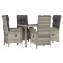 5-piece garden dining set with gray synthetic rattan cushions by vidaXL, Garden sets - Ref: Foro24-3185024, Price: 887,16 €, ...