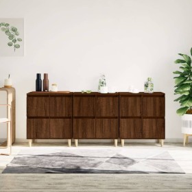 Sideboards 3 Stk. Sperrholz braune Eiche 60x35x70 cm von vidaXL, Sideboards - Ref: Foro24-3185774, Preis: 180,48 €, Rabatt: %