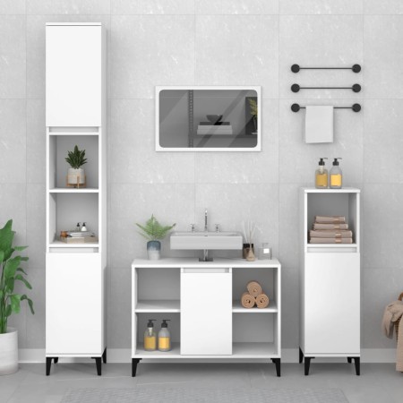 White plywood 3-piece bathroom furniture set by vidaXL, Bathroom furniture - Ref: Foro24-3185621, Price: 211,75 €, Discount: %