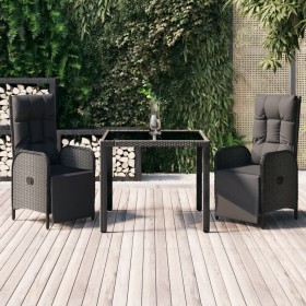 3-piece garden dining set with black synthetic rattan cushions by vidaXL, Garden sets - Ref: Foro24-3185059, Price: 409,22 €,...