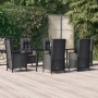 Set de comedor de jardín 7 pzas y cojines ratán sintético negro de vidaXL, Conjuntos de jardín - Ref: Foro24-3185193, Precio:...