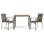 Set comedor de jardín 3 piezas con cojines ratán sintético gris de vidaXL, Conjuntos de jardín - Ref: Foro24-3184993, Precio:...