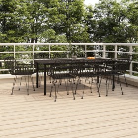 Juego de comedor de jardín 9 piezas ratán sintético negro de vidaXL, Conjuntos de jardín - Ref: Foro24-3157872, Precio: 737,9...