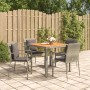 5-teiliges Garten-Essset mit grauen Kissen aus synthetischem Rattan von vidaXL, Gartensets - Ref: Foro24-3184970, Preis: 345,...