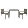 Set comedor de jardín 3 piezas con cojines ratán sintético gris de vidaXL, Conjuntos de jardín - Ref: Foro24-3184981, Precio:...