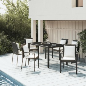 7-piece garden dining set and black synthetic rattan cushions by vidaXL, Garden sets - Ref: Foro24-3157954, Price: 551,06 €, ...