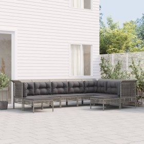 9-piece garden furniture set and gray synthetic rattan cushions by vidaXL, Garden sets - Ref: Foro24-3187590, Price: 512,99 €...