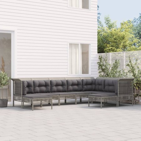 9-piece garden furniture set and gray synthetic rattan cushions by vidaXL, Garden sets - Ref: Foro24-3187590, Price: 513,14 €...