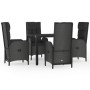 5-piece garden furniture set with black synthetic rattan cushions by vidaXL, Garden sets - Ref: Foro24-3185054, Price: 673,34...