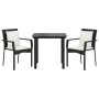 Set comedor de jardín 3 pzas con cojines ratán sintético negro de vidaXL, Conjuntos de jardín - Ref: Foro24-3185107, Precio: ...