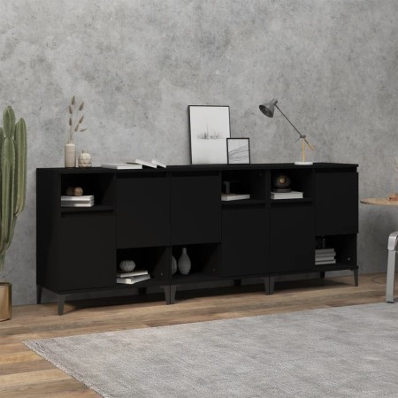 Sideboards 3 pcs black plywood 60x35x70 cm by vidaXL, Sideboards - Ref: Foro24-3185744, Price: 205,98 €, Discount: %