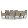 Garden dining set 9 pieces and gray synthetic rattan cushions by vidaXL, Garden sets - Ref: Foro24-3185022, Price: 536,90 €, ...