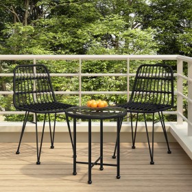 3-Piece Black Synthetic Rattan Garden Dining Set by vidaXL, Garden sets - Ref: Foro24-3157832, Price: 153,99 €, Discount: %