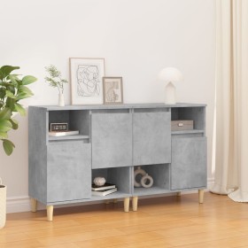 Sideboards 2 pcs concrete gray plywood 60x35x70 cm by vidaXL, Sideboards - Ref: Foro24-3185723, Price: 138,99 €, Discount: %