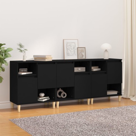 3 Stück Sperrholz Sideboards schwarz 60x35x70 cm von vidaXL, Sideboards - Ref: Foro24-3185736, Preis: 248,32 €, Rabatt: %